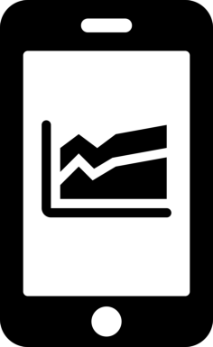 Graphic Of Mobile Analytics On A Screen Sticker Outline Svg File, Free Vectors File